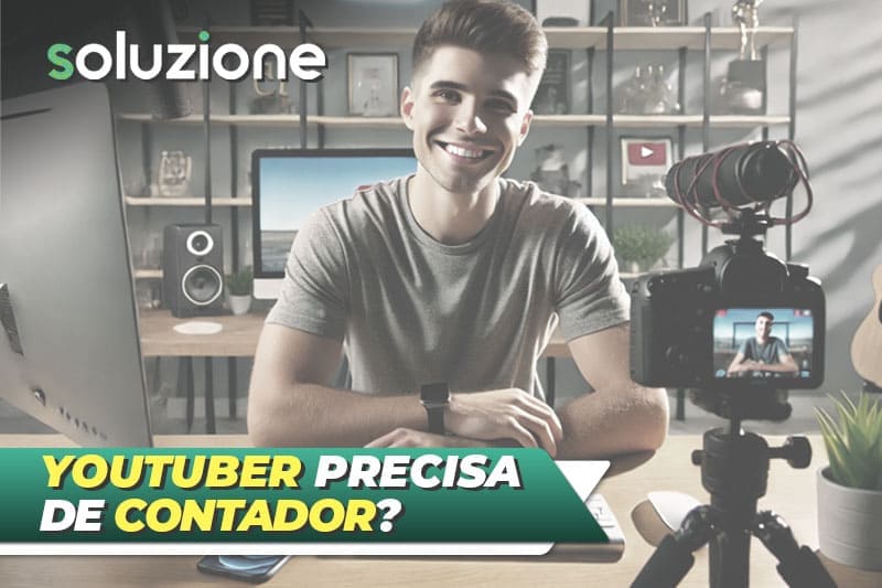 Youtuber precisa de contador - Imagem de um youtuber em seu estudio de gravação de vídeo para o youtube