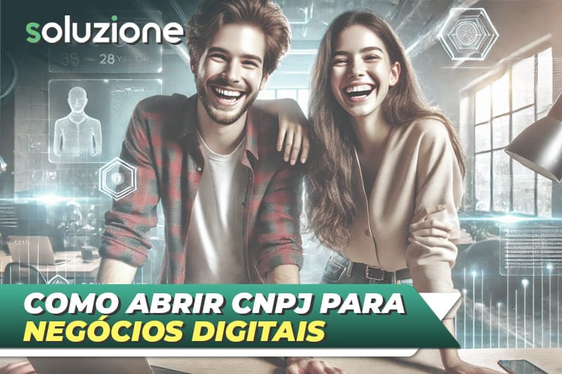 Como abrir um CNPJ para Negócios Digitais - Imagem de empresários digitais felizes por abrir empresa digital