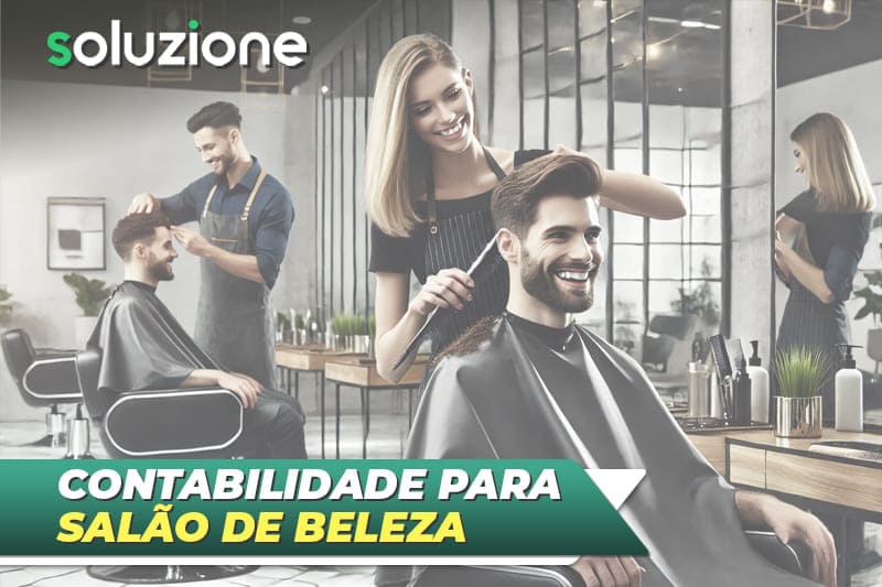 Contabilidade para salão de beleza - Imagem de um salão de beleza moderno com 2 profissionais da beleza e seus clientes