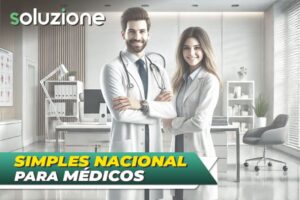 Simples Nacional para Médicos - Imagem de casal de médicos profissionais da saúde em consultório médico