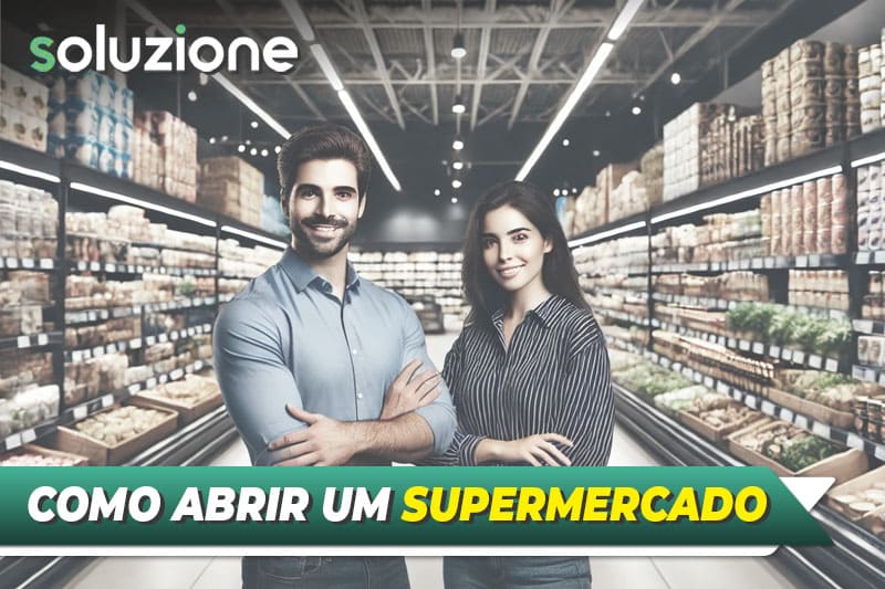 Como abrir um supermercado - Imagem de um casal em um supermercado varejista